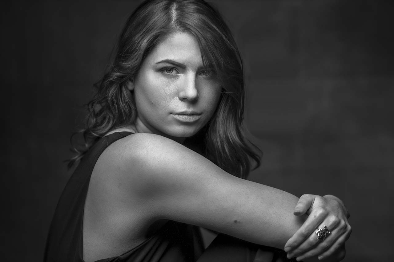 Portrait headshot sensual BNW